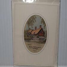 Vintage Cash's Woven Greeting Card Anne Hathaway's Cottage Oval Woven Picture