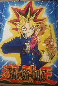 VTG VGUC Yu-Gi-Oh! Yugi Mutou Throw Blanket 1990s Soft Fleece 44”x 64” Anime - Picture 1 of 11