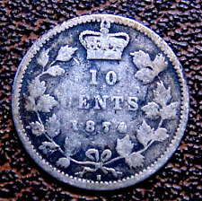 1874 H Canada ten cents silver dime silver Queen Victoria