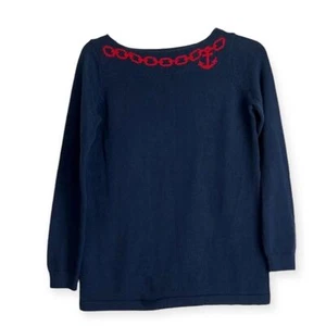 Vineyard Vines Anchor & Chain Sweater Navy with Red Detail XSmall - Picture 1 of 7