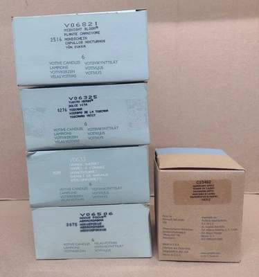 Partylite Candle Lot, Unburned, 4 Partial Boxes Of Votive, One 3x3 Pillar Candle - Photo 1/4