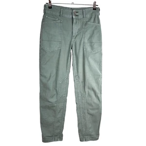 Pantalón Pilcro Anthropologie Wanderer 26 verde tiro medio doble frente utilitario - Imagen 1 de 12