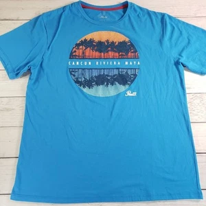 Cancun Mexico Riviera Maya Shirt Adult XXL Turquoise Beach Palm Mexico Souvenir - Picture 1 of 6