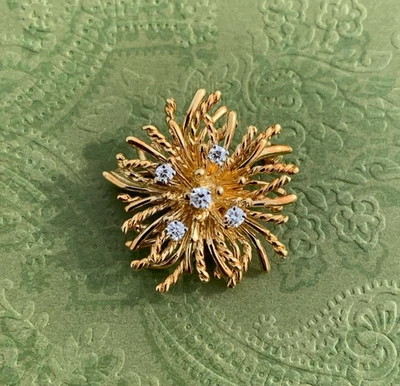 Broche de diamantes de erizo de anémona de mar de oro amarillo de 18 quilates Tiffany & Co. Foto 1 de 4