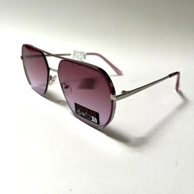 Nuevo Original GUESS Doble Puente Aviador Gafas de Sol GO00064 Clásicas Lente Rosa Foto 1 de 4