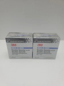 2 Imation 3M DS HD 3.5in Diskettes Formatted IBM Box of 10 NEW Sealed Old Stock - Picture 1 of 5