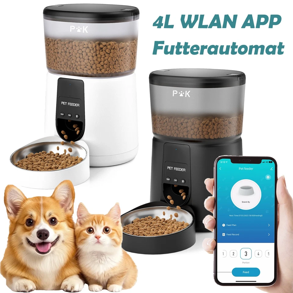 4L WLAN APP Futterautomat Katze Automatischer Futterspender für Katze und Hund - Bild 1 von 1