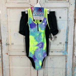 Zeroxposur Youth Girls Swim Set 1 Piece Suit With Shorts Girls Size 16 XLTie Dye - Picture 1 of 10