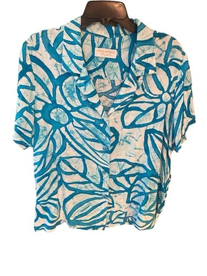 Camisa Jams World tamanho XL surfista praia vibração Kaiwi azul branca botão para baixo - Imagem 1 de 4