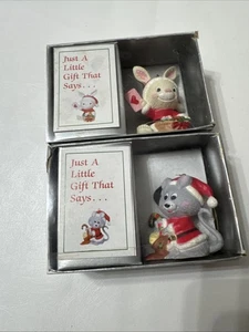 Weihnachtsschmuck Vintage 2er Set 1984 Bradford Neuheit Karte mit Box 7416.2 - Bild 1 von 10