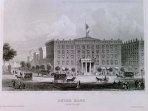 Original Stahlstich / Steel engraved print, Astor House (New York),  Bibliograph - Bild 1 von 1