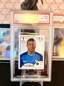 ⭐️ KYLIAN MBAPPE 2018 PANINI STICKERS WORLD CUP #209 PSA 6 EX-MT GRADED CARD🔥 - Picture 1 of 2