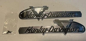 Harley Panhead Servicar K-Model 55 & 56 Gas Tank Emblems with Correct screws - Picture 1 of 3