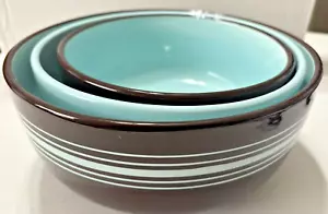 Vintage Laurie Gates -- Casual Blues -- Set of 3 serving/mixing bowls - Picture 1 of 11