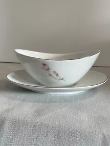 Noritake Pasadena Rose Duet Gravy Boat Giappone 3306 sottopiastra attaccata Cina - Foto 1 di 6
