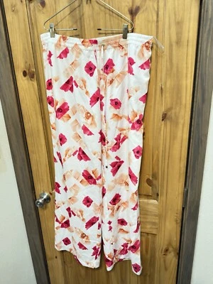 Calvin Klein Sleepwear Women’s  Pink White Lounge Pants Floral Size XL - Image 1 of 3