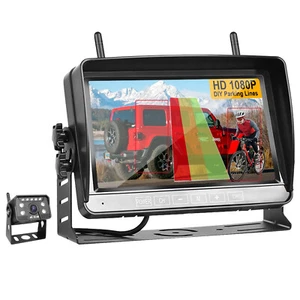 Telecamera di backup wireless monitor 7" DVR rilevamento AI BSD per roulotte camion rimorchio - Foto 1 di 20