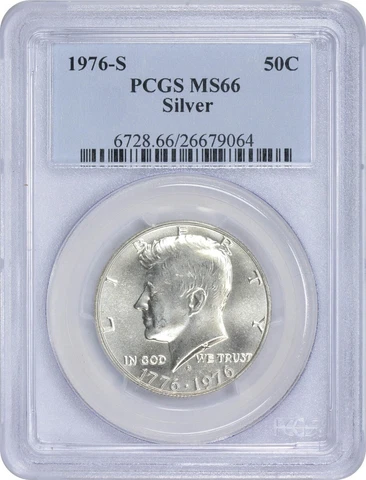1976-S Kennedy Half Silver MS66 PCGS Mint State 66 Cover