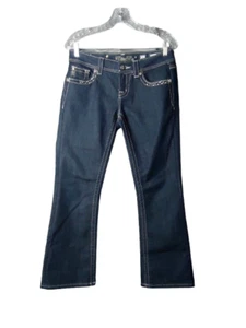 Pantalones de mezclilla Miss Me Easy Boot para mujer 26 30x29 corte bota solapa bolsillo estrás JE5663EN - Imagen 1 de 9