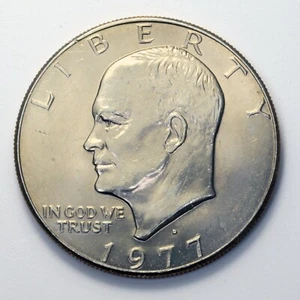 USA KM# A203 Eisenhower 1 Dollar $1 Coin 1977 D UNC  - Picture 1 of 4