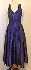 Laura Ashley Vintage 80s 2 Tone Blue/Black Acetate Taffeta Occasion Dress 👗 10