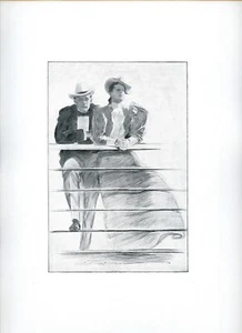 Over There Is The Coast of Africa, Charles Dana Gibson, 1898 vintage art print - Picture 1 of 4