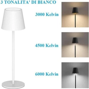 LAMPADA DA TAVOLO LED RICARICABILE SIMILE POLDINA TOUCH DIMMER BIANCA - Foto 1 di 5