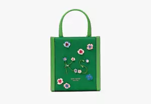 Kate Spade New York Manhattan Floral Appliqué Chenille Mini Tote (Watercress) - Picture 1 of 5