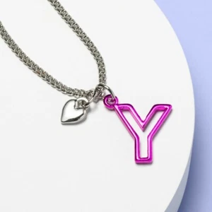 Target - Girls' Monogram Letter Y Necklace Purple -NEW- - Picture 1 of 1