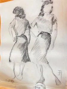 CHALK DRAWING ON PAPER ITEM 13 - Bild 1 von 2