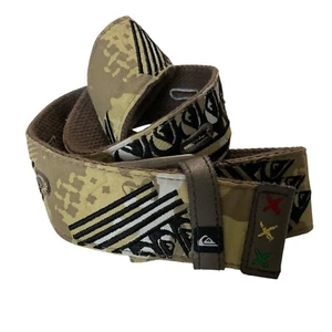 Quiksilver Belt Brown Canvas & Embroidered Design Unique Stitching & Logos Boys - Picture 1 of 8