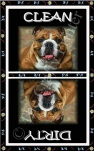 DISHWASHER MAGNET - DOG - BULLDOG - (Clean-Dirty) - 1 PIECE MAGNET - SHIP FREE! - Picture 1 of 1