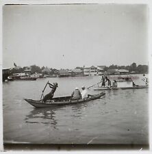 Thailand Bangkok Crepé Gromaria Foto Platte De Verre Stereo Vintage Ca 1910