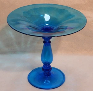 Antik wunderschöner Carder Era Steuben Aqua Celeste blau Glaskompott - Bild 1 von 10