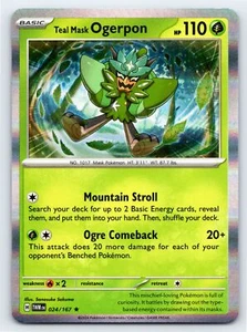 Tarjeta Pokémon Máscara Teal Ogerpon 024/167 Rara Mascarada Crepúsculo - Casi Nueva - Imagen 1 de 2