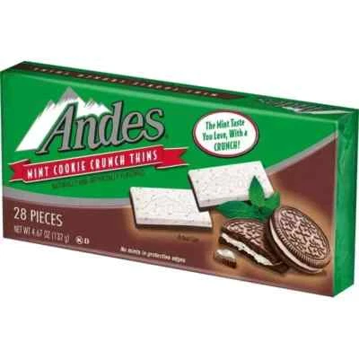 Andes Mint Cookies Crunch Chocolate 132g - 28 pieces Free Shipping World Wide - Image 1 of 3