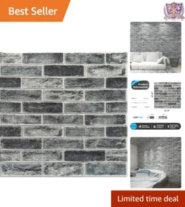 20-Pack 3D Faux Brick Wall Panels Stone Ash Self-Adhesive for Home Decor - Picture 1 of 11