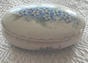 Maxine Lindsey Clematis Floral Porcelain Ring Dish Hand Painted - Picture 1 of 8