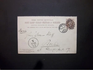 Papelería 1883 QV 1d UPU Respuesta Postal (H&B CP18a) 107 BRADFORD YORKS Dúplex - Imagen 1 de 2