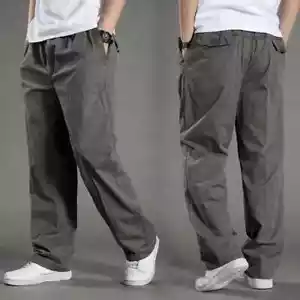 Men's Pants Cargo Sweatpants Pro Club Trousers Tracksuit Bottoms Jogging - Picture 1 of 24