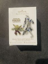 HALLMARK 2010  STAR WARS THE CLONE WARS MASTER YODA AND CAPTAIN REX ORNAMENT