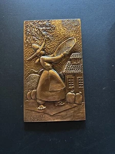 Ludovico Bahia Cafe Brazil Copper Art Work Wall Cobrarte Woman Harvesting Brasil - Picture 1 of 6