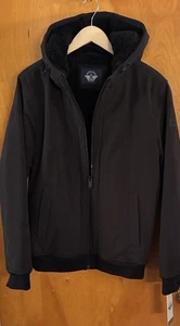 Dockers Jacket Mens Small Black Fleece Sherpa Soft Shell - Picture 1 of 6