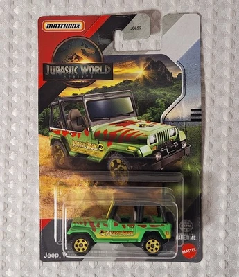 2025 Matchbox Jurassic Park World Rebirth '93 Jeep Wrangler #18 Paint Swap Green - Image 1 of 4