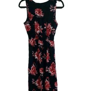 New Look Damen schwarz Blumen Maxi Schlitz unten offen Kleid Small - Bild 1 von 8