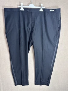 Pantalones JOS A BANK Esmoquin Negro Rayas 98% Lana Elastizados 48x30 Nuevos con Etiquetas FF Sin Trabillas para Cinturón - Imagen 1 de 10