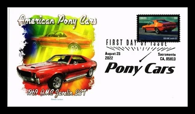 DR JIM STAMPS US COVER PONY CARS 1969 AMC JAVELIN SST FDC PANDA CACHET - Image 1 of 2