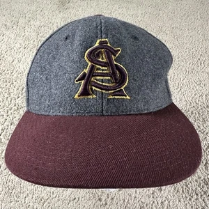 Arizona State Sun Devils Hat Cap Fitted Mens 7 3/8 Gray Maroon NCAA Baseball - Picture 1 of 8