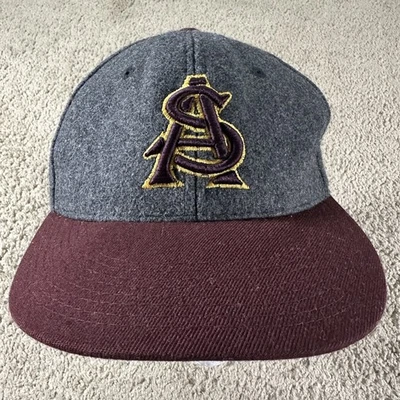 Arizona State Sun Devils Hat Cap Fitted Mens 7 3/8 Gray Maroon NCAA Baseball - Image 1 of 4