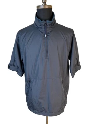 Camisa polo masculina vintage golfe Ralph Lauren vento grande azul 1/2 zíper malha forrada - Imagem 1 de 4